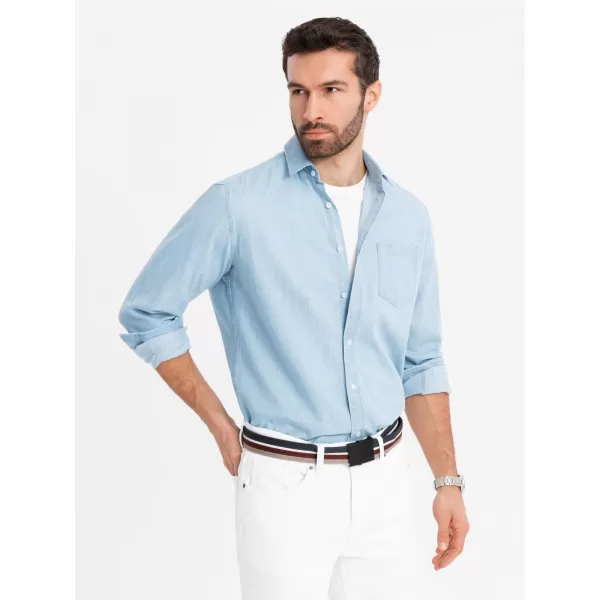  Srajca OMBRE OM-SHDS-0181 SVETLO MODRA 
