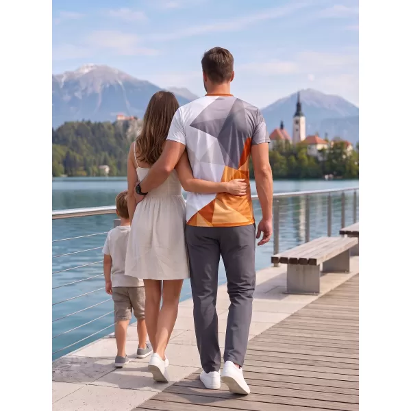  Moška funkcionalna t -majica Premium Plus ALTISPORT VOJ/ALM007TR02 ORANŽNA/SIVA 