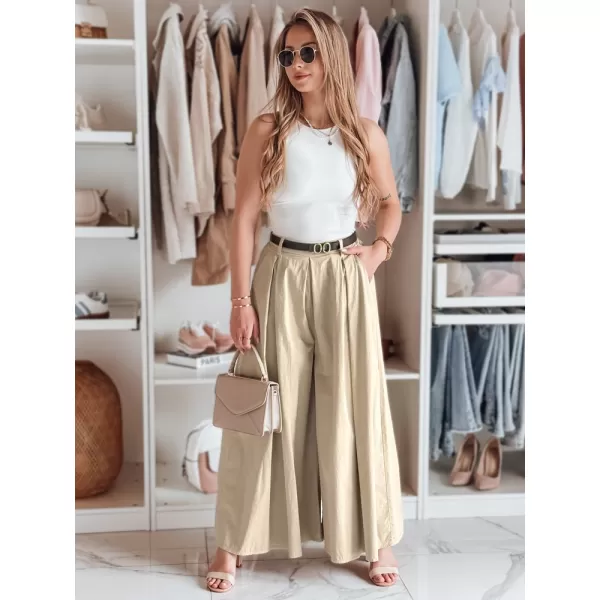  Ženske hlače DSTREET FLOWES UY2592 BEŽ 