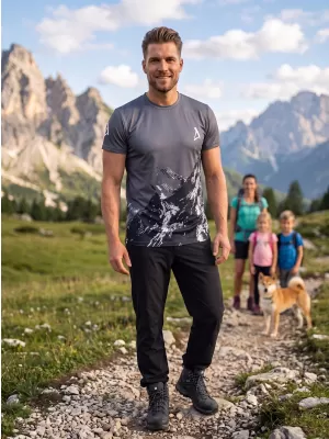 Moška premium plus funkcionalna majica s kratkimi rokavi ALTISPORT VOJ/ALM059TR02 SIVA