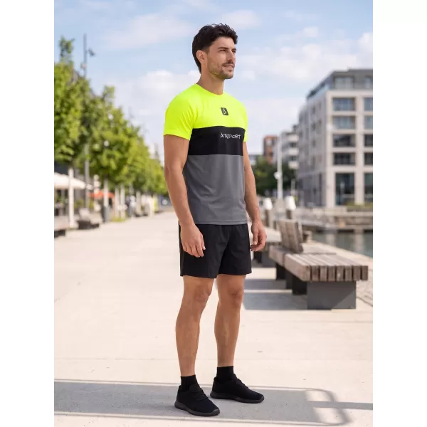  Moška premium plus funkcionalna majica s kratkimi rokavi ALTISPORT VOJ/ALM051TR02 NEON-RUMENA 