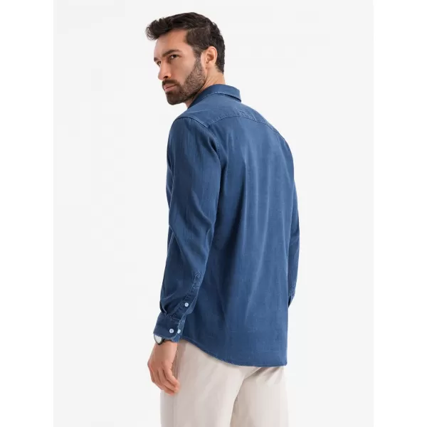  Srajca OMBRE OM-SHDS-0180 TEMNO MODRA 