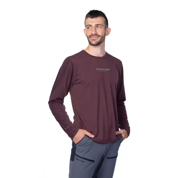  Moška T -majica z dolgim ​​rokavom HANNAH BINE L/S RDEČI MAHAGONI 