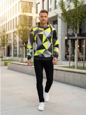 Moška funkcionalna trenirka Premium ALTISPORT VOJ/ALM007MI01 ČRNA/FLUO RUMENA