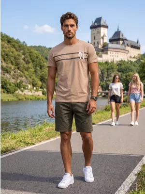 Moška majica s kratkimi rokavi ALTISPORT EBEN BEŽ