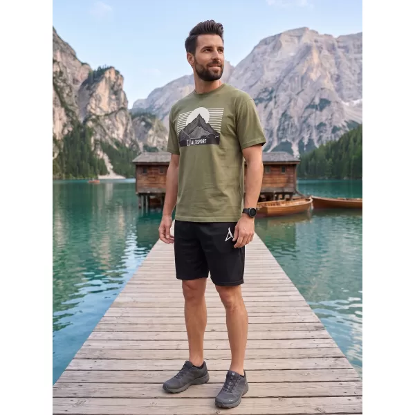  Moška majica s kratkimi rokavi ALTISPORT ALM188812 KAKI 