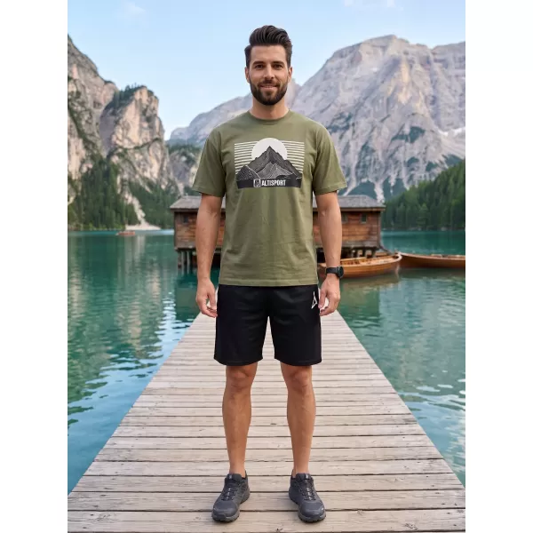  Moška majica s kratkimi rokavi ALTISPORT ALM188812 KAKI 