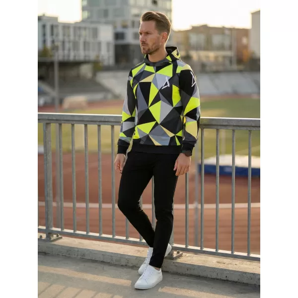  Moška funkcionalna trenirka Premium ALTISPORT VOJ/ALM007MI01 ČRNA/FLUO RUMENA 