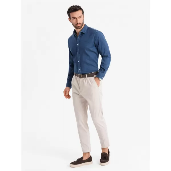  Srajca OMBRE OM-SHDS-0180 TEMNO MODRA 