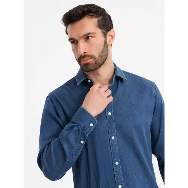  Srajca OMBRE OM-SHDS-0180 TEMNO MODRA 
