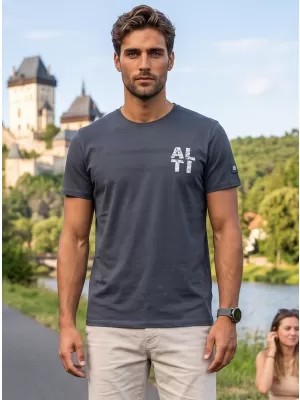 Moška majica s kratkimi rokavi ALTISPORT EBEN TEMNO SIVA