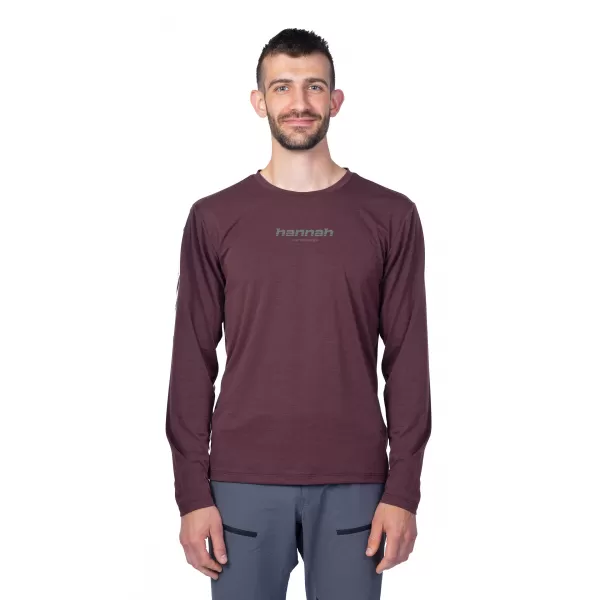  Moška T -majica z dolgim ​​rokavom HANNAH BINE L/S RDEČI MAHAGONI 