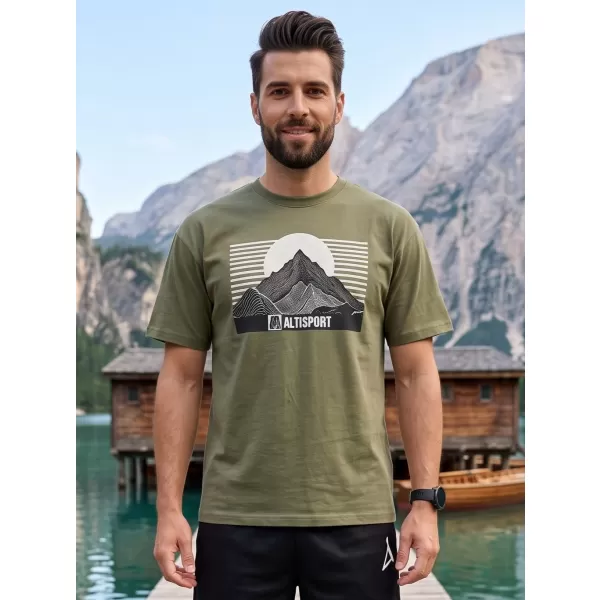  Moška majica s kratkimi rokavi ALTISPORT ALM188812 KAKI 