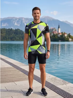 Moška funkcionalna t -majica Premium Plus ALTISPORT VOJ/ALM007TR02 ČRNA/FLUO RUMENA