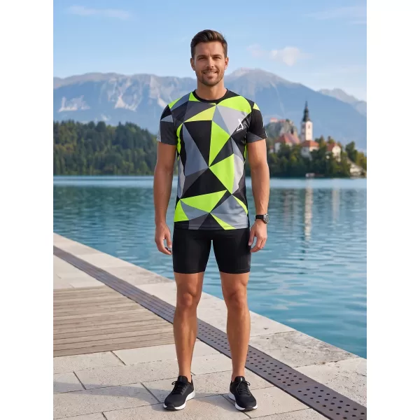  Moška funkcionalna t -majica Premium Plus ALTISPORT VOJ/ALM007TR02 ČRNA/FLUO RUMENA 