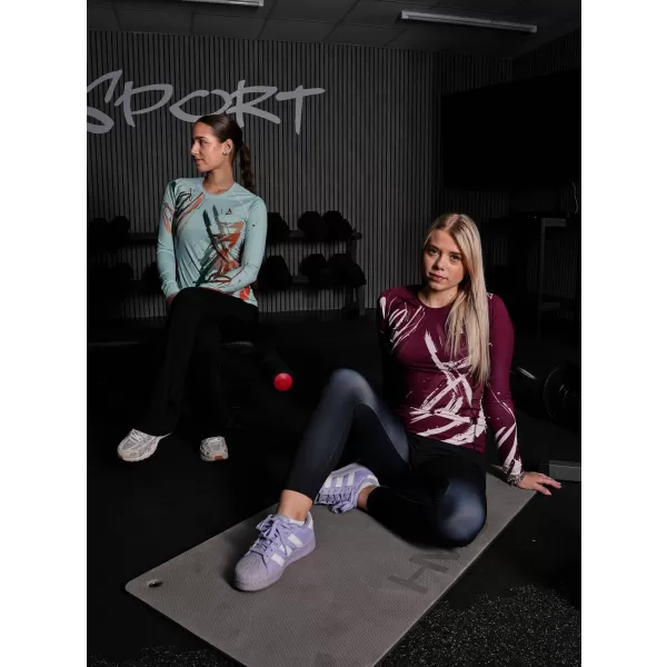  Ženska premium funkcionalna majica z dolgimi rokavi ALTISPORT VOJ/ALW074TR03 ZELENA/ORANŽNA 