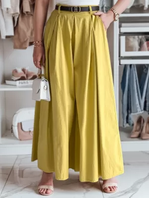 Ženske hlače DSTREET FLOWES UY2589 JANTAR