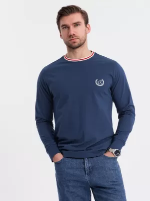 Srajca OMBRE OM-LSCL-0128 TEMNO MODRA