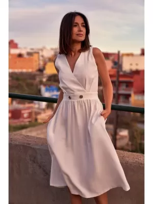 Obleka STYLOVE S224 EKRU