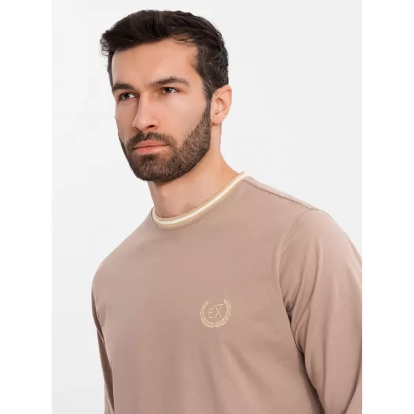  Srajca OMBRE OM-LSCL-0128 RJAVA 