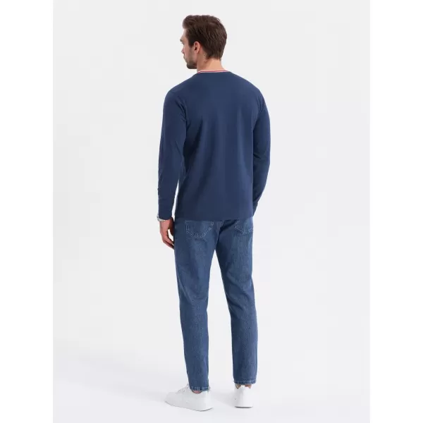  Srajca OMBRE OM-LSCL-0128 TEMNO MODRA 