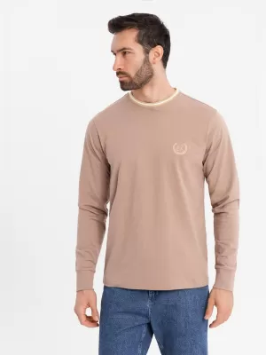 Srajca OMBRE OM-LSCL-0128 RJAVA