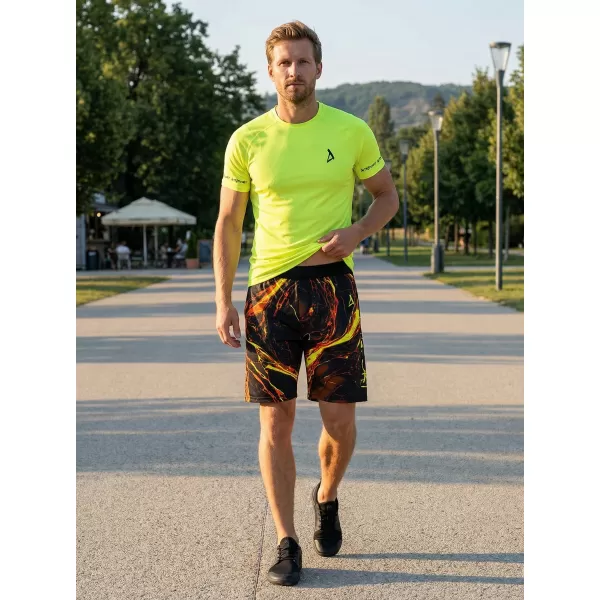  Moške premium funkcionalne kratke hlače ALTISPORT VOJ/ALM071KRA01 ČRNA IN RUMENA 