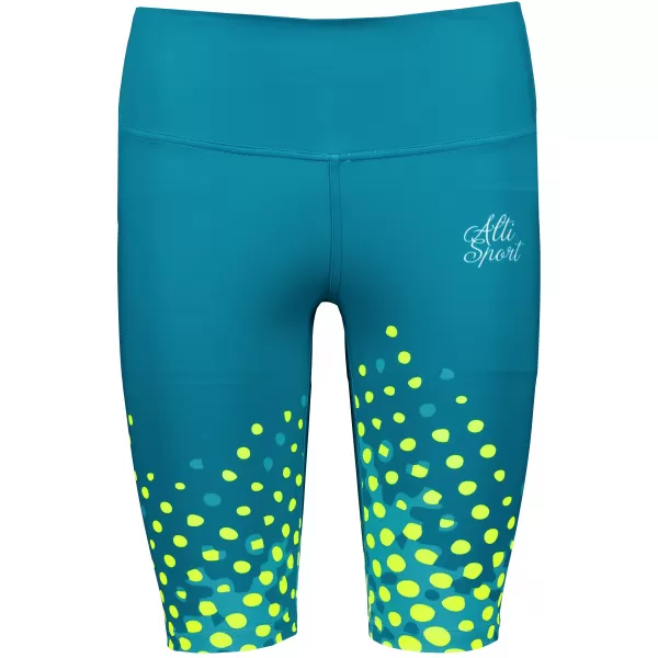  Ženske pajkice nad koleni premium ALTISPORT VOJ/ALW109LEG02 SMARAGDNO/FLUO RUMENA 