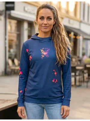 Ženski vrhunski funkcionalni pulover ALTISPORT VOJ/ALW077MI01 TEMNO MODRA/ORANŽNA
