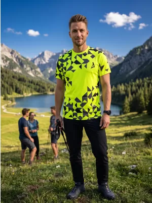 Moška premium funkcionalna majica s kratkimi rokavi ALTISPORT VOJ/ALM108TR01 NEON RUMENA