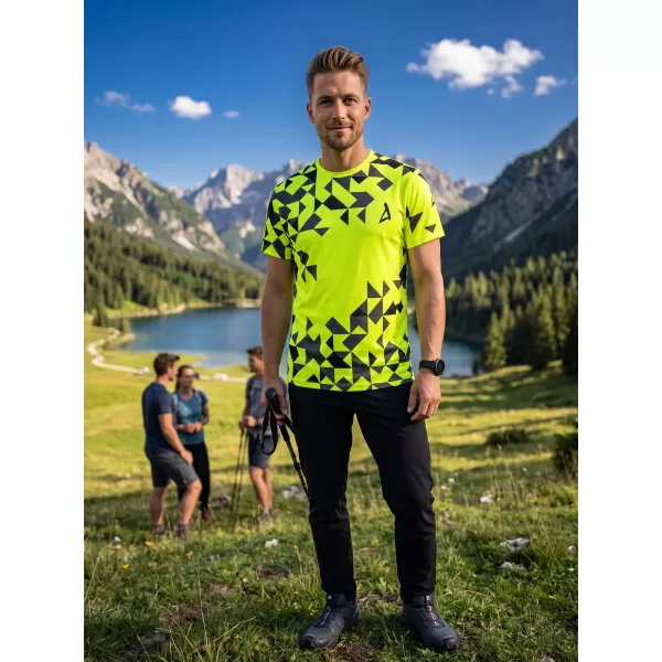  Moška premium funkcionalna majica s kratkimi rokavi ALTISPORT VOJ/ALM108TR01 NEON RUMENA 