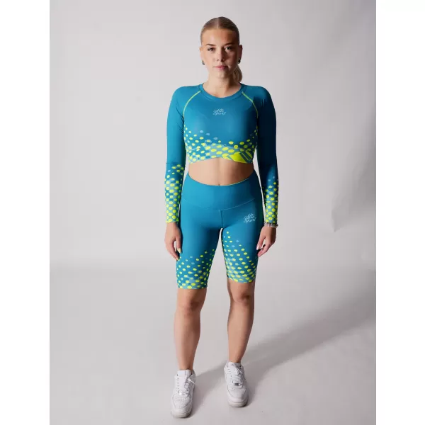  Ženske pajkice nad koleni premium ALTISPORT VOJ/ALW109LEG02 SMARAGDNO/FLUO RUMENA 
