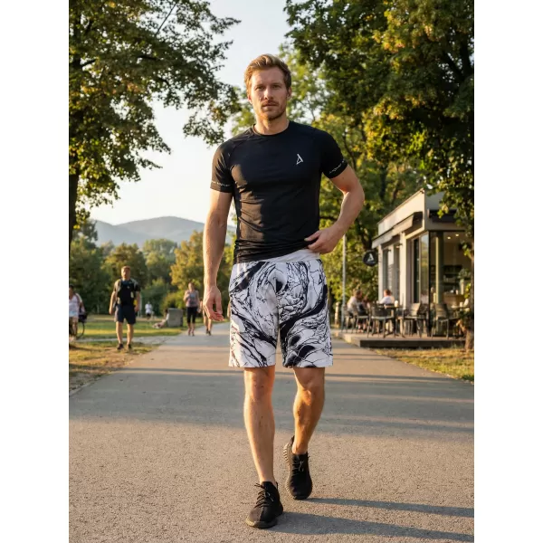  Moške premium funkcionalne kratke hlače ALTISPORT VOJ/ALM071KRA01 ČRNO-BELO 