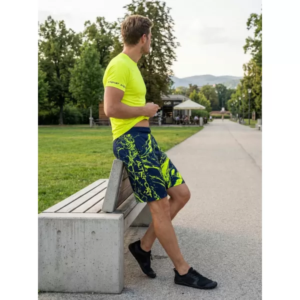  Moške premium funkcionalne kratke hlače ALTISPORT VOJ/ALM071KRA01 MORNARSKO/RUMENA 