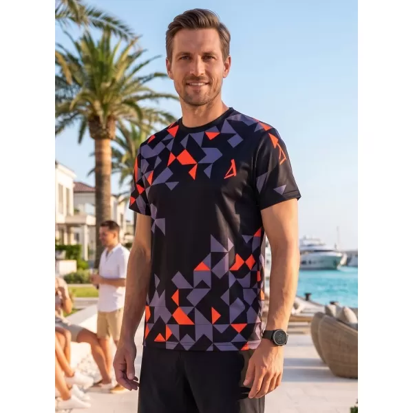  Moška premium funkcionalna majica s kratkimi rokavi ALTISPORT VOJ/ALM108TR01 ČRNO-ORANŽNA 