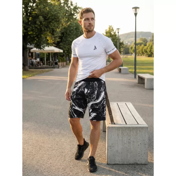  Moške premium funkcionalne kratke hlače ALTISPORT VOJ/ALM071KRA01 ČRNO-BELO 