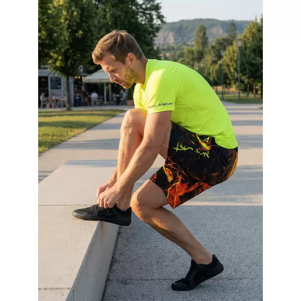  Moške premium funkcionalne kratke hlače ALTISPORT VOJ/ALM071KRA01 ČRNA IN RUMENA 