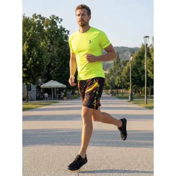  Moške premium funkcionalne kratke hlače ALTISPORT VOJ/ALM071KRA01 ČRNA IN RUMENA 