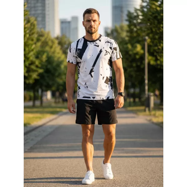  Moška premium funkcionalna majica s kratkimi rokavi ALTISPORT VOJ/ALM079TR01 ČRNO-BELO 