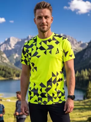 Moška premium funkcionalna majica s kratkimi rokavi ALTISPORT VOJ/ALM108TR01 NEON RUMENA