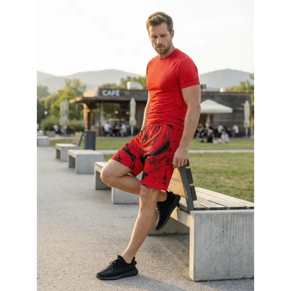  Moške premium funkcionalne kratke hlače ALTISPORT VOJ/ALM071KRA01 RDEČA 