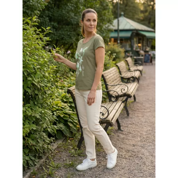  Ženska majica s kratkimi rokavi ALTISPORT ALW191122 KAKI 