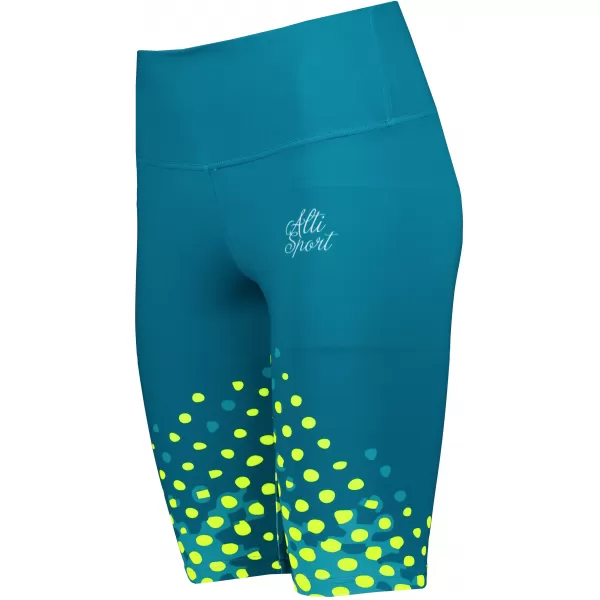  Ženske pajkice nad koleni premium ALTISPORT VOJ/ALW109LEG02 SMARAGDNO/FLUO RUMENA 