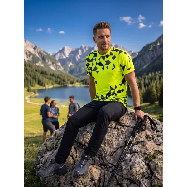  Moška premium funkcionalna majica s kratkimi rokavi ALTISPORT VOJ/ALM108TR01 NEON RUMENA 