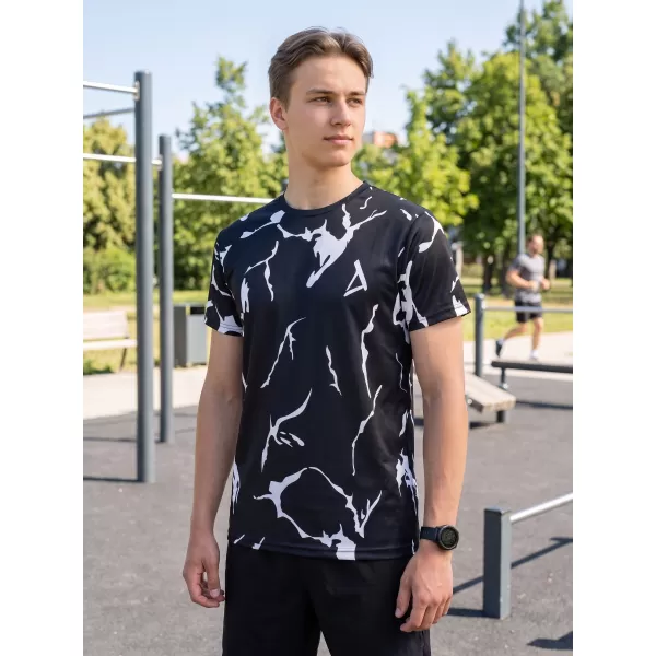  Moška premium funkcionalna majica s kratkimi rokavi ALTISPORT VOJ/ALM052TR01 ČRNA 