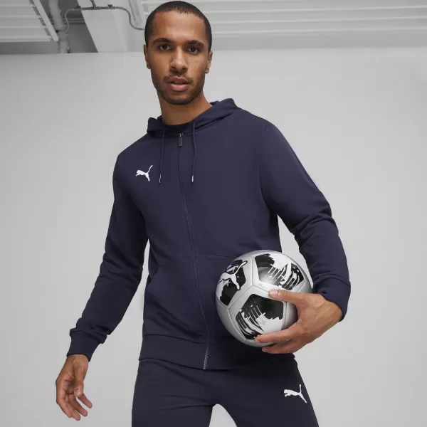  Moška jopica PUMA TEAMGOAL CASUALS HOODED JACK 658595_06 PUMA NAVY/PUMA WHITE 