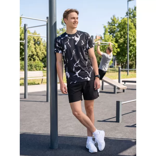  Moška premium funkcionalna majica s kratkimi rokavi ALTISPORT VOJ/ALM052TR01 ČRNA 