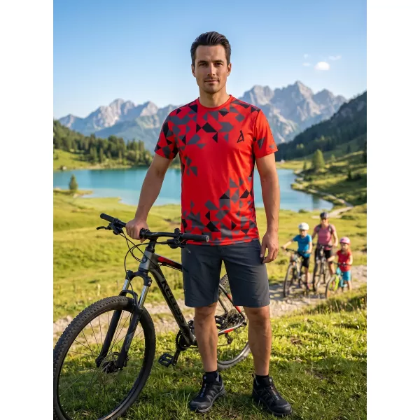  Moška premium funkcionalna majica s kratkimi rokavi ALTISPORT VOJ/ALM108TR01 RDEČA 