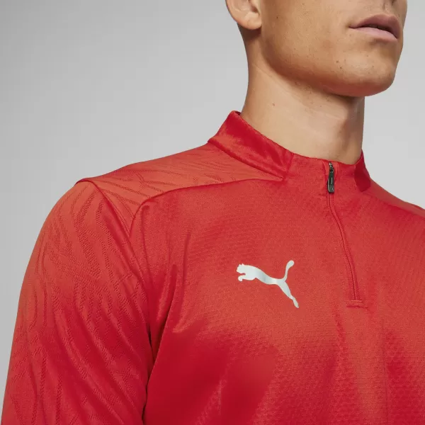  Srajca PUMA TEAMFINAL TRAINING 1/4 ZIP T 658551_01 PUMA RED/PUMA SILVER 