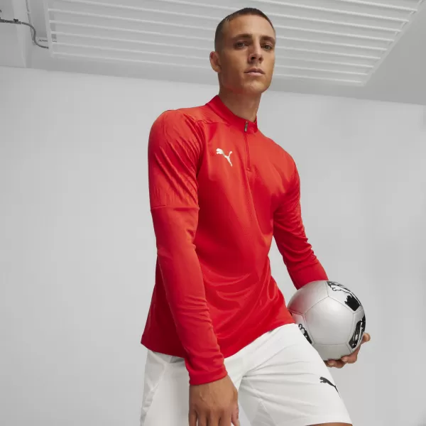  Srajca PUMA TEAMFINAL TRAINING 1/4 ZIP T 658551_01 PUMA RED/PUMA SILVER 